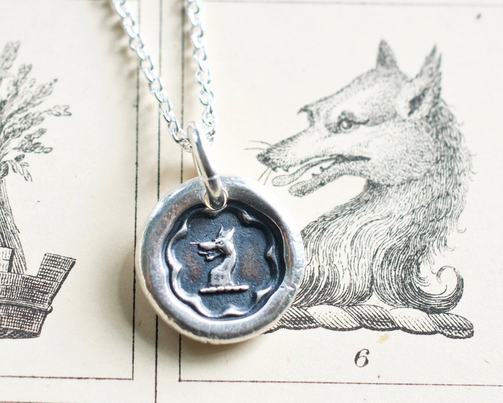 wolf wax seal necklace