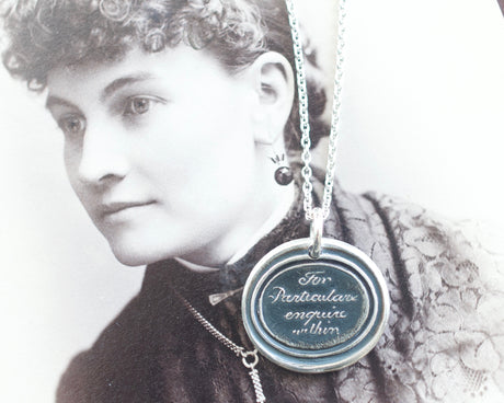 for particulars enquire within wax seal necklace