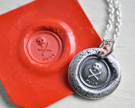 skull wax seal necklace