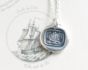 such is life ship wax seal necklace