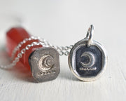 crescent moon wax seal jewelry