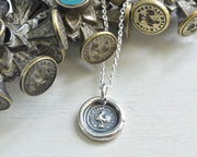 rooster wax seal necklace