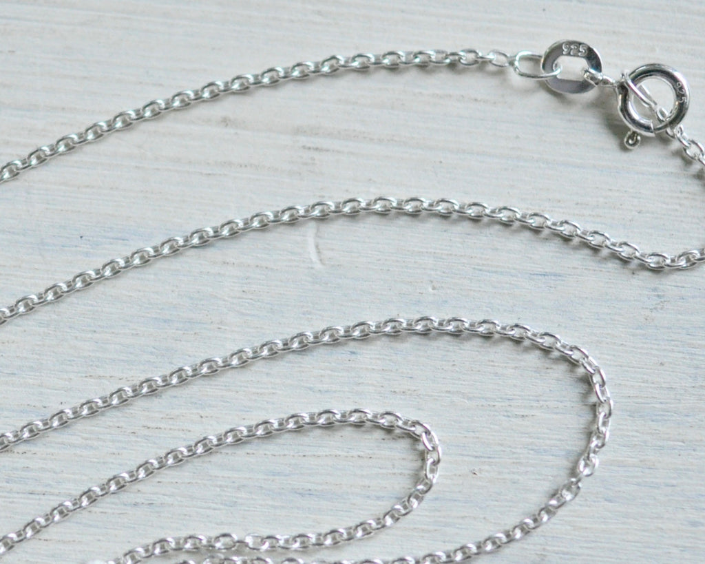 necklace chain - sterling silver cable chain - 16", 18", 20", 24"