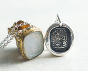 lovebirds wax seal necklace
