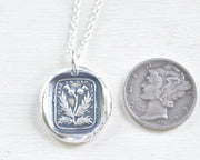 Scottish thistles wax seal necklace - FRAE YE KEN WHA