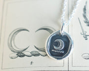 crescent moon wax seal pendant