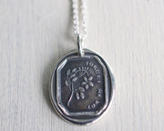 forget me not wax seal necklace