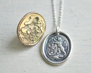 lion wax seal necklace