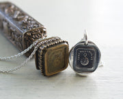 pocket watch wax seal necklace