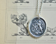 lion wax seal necklace