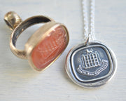 portcullis wax seal necklace