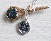 unicorn wax seal necklace