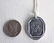 forget me not wax seal pendant