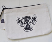 winged hourglass zip pouch