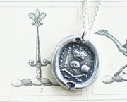 memento mori wax seal necklace