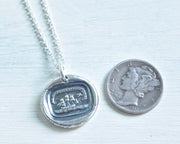ship sailing away wax seal necklace - the further apart the tighter the bond