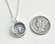 cornucopia wax seal necklace - god gives us - horn of plenty
