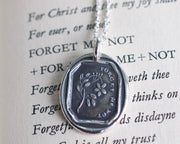 forget me not wax seal necklace