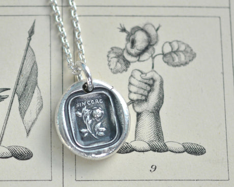 rose wax seal necklace