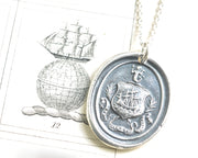 ship wax seal necklace