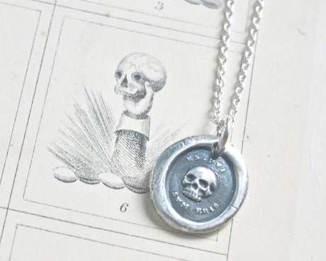 skull wax seal necklace