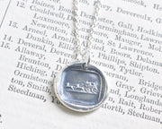 horse and buggy wax seal necklace