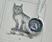 cat wax seal necklace