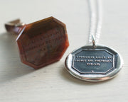 though lost to sight wax seal pendant