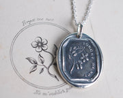 forget me not wax seal necklace