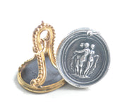 three graces wax seal necklace