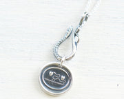 hearts and serpent wax seal necklace