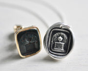 urn mourning wax seal necklace