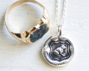 frog prince wax seal necklace