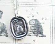 beehive wax seal necklace