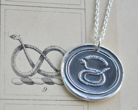 snake wax seal necklace