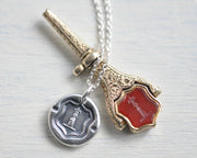 fleur de lis wax seal necklace