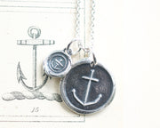 anchor wax seal necklace