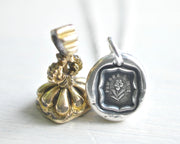 forget me not wax seal necklace