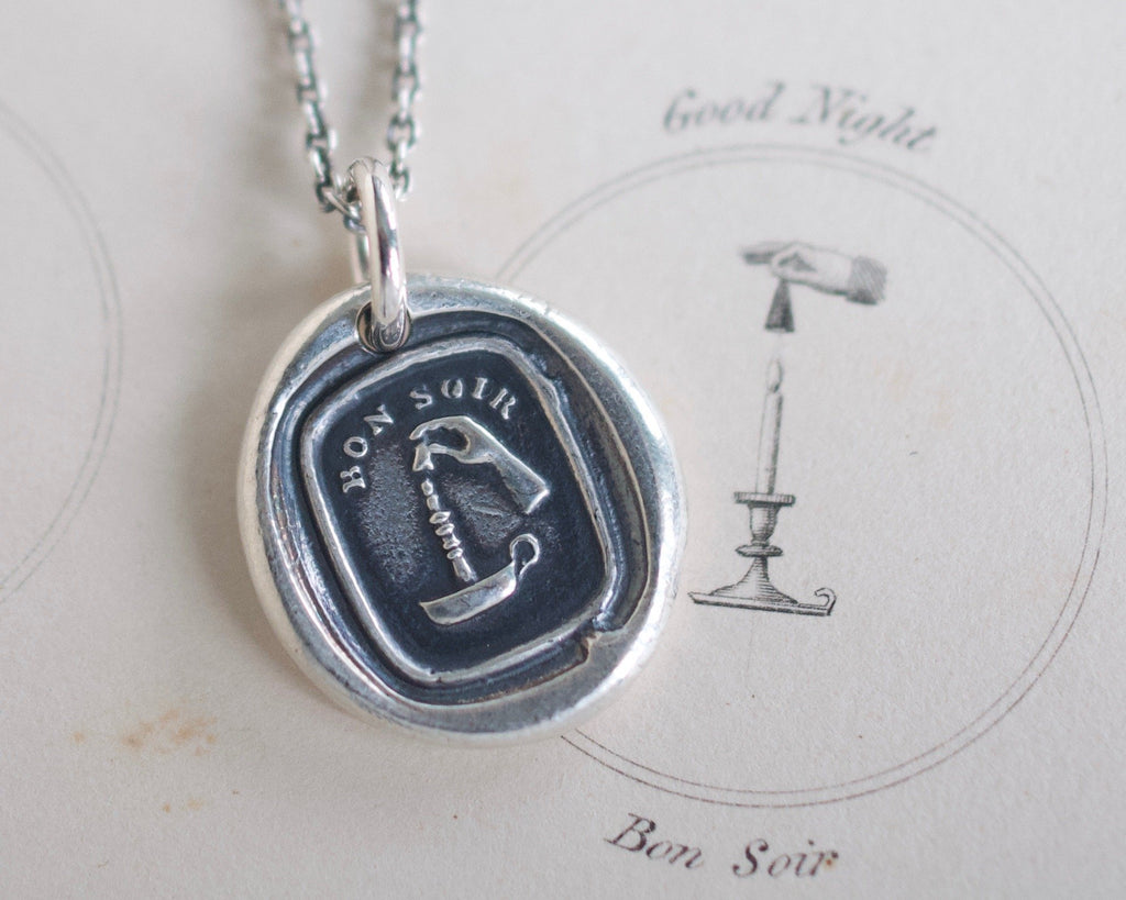 bon soir wax seal necklace