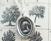 weeping willow tree wax seal necklace