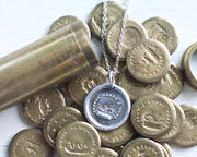 serpent in the grass wax seal necklace