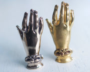 Victorian hand in bronze wax seal pipe tamper