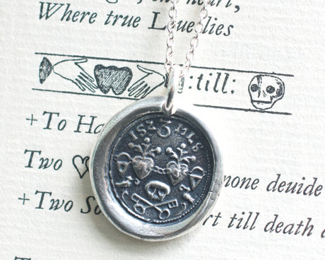 skull wax seal necklace 