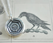 raven wax seal necklace