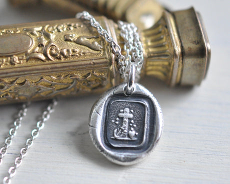 cross wax seal necklace