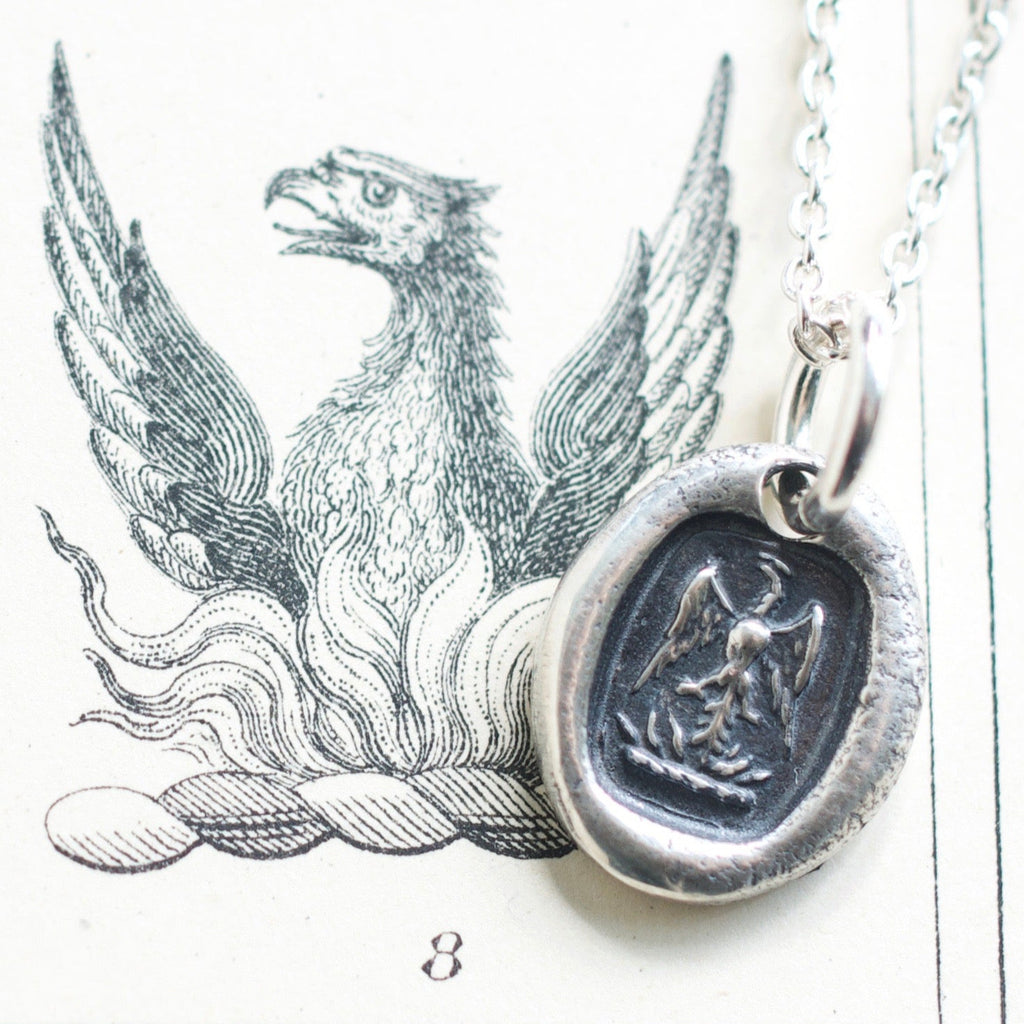 phoenix wax seal necklace
