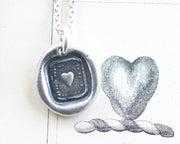 heart wax seal necklace