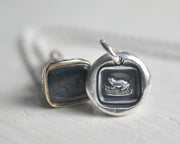 frog toad wax seal necklace