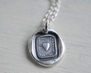 heart wax seal necklace