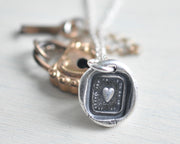 heart wax seal pendant